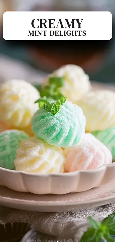 Pinterest pin (Design 2) for Simple Cream Cheese Mints Recipe