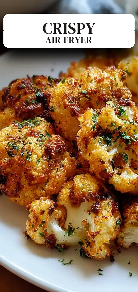 Pinterest pin (Design 2) for Air Fryer Cauliflower: Discover a Tasty, Healthy Delight!