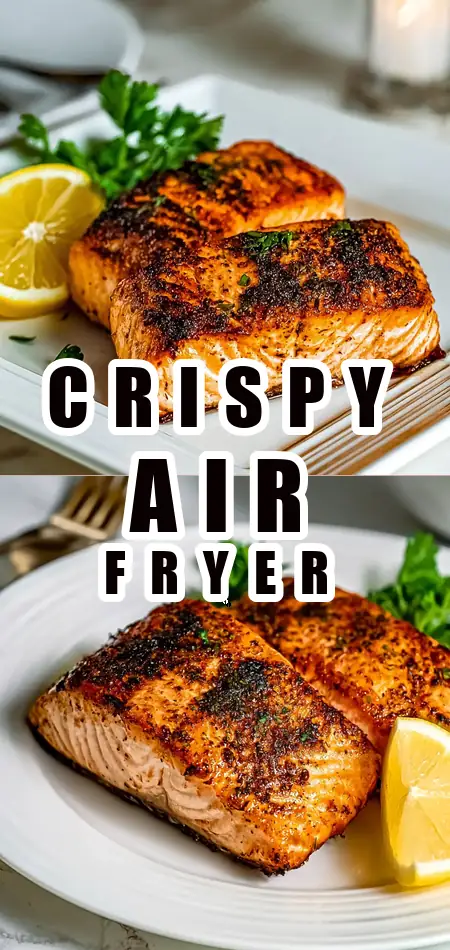 Pinterest pin (Design 1) for Air Fryer Salmon
