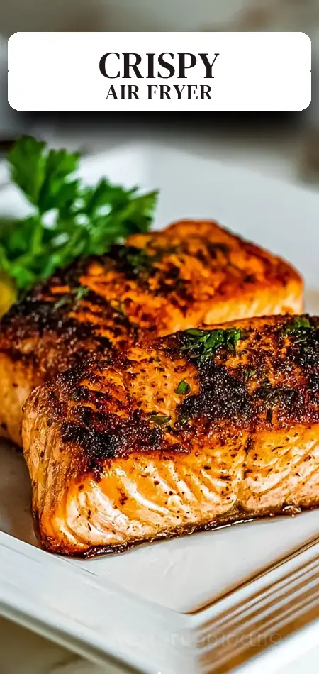 Pinterest pin (Design 2) for Air Fryer Salmon