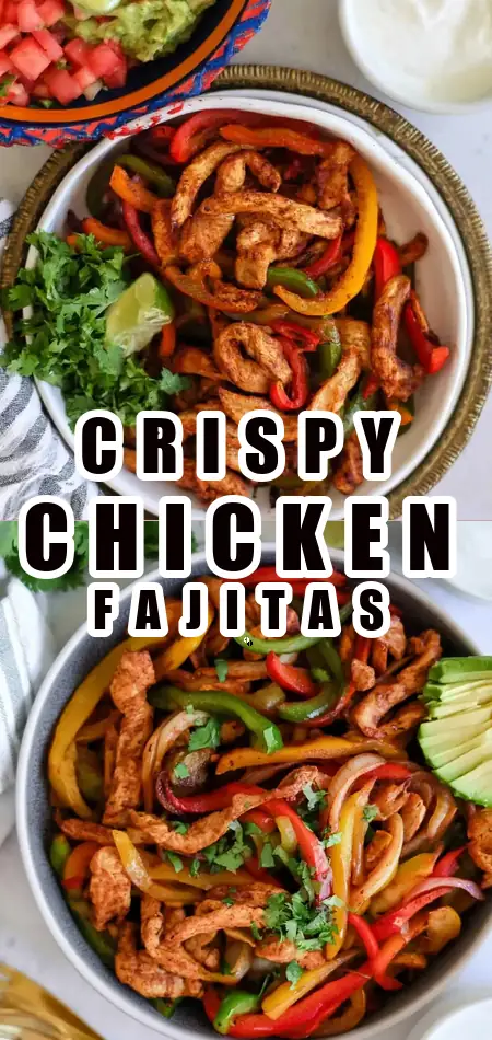 Pinterest pin (Design 1) for Air Fryer Chicken Fajitas