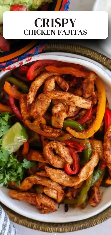 Pinterest pin (Design 2) for Air Fryer Chicken Fajitas