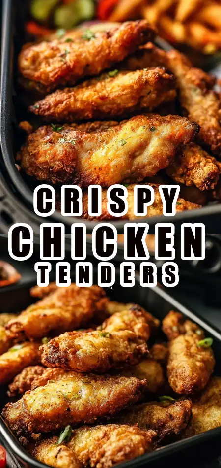 Pinterest pin (Design 1) for Crispy Chicken Tenders in Farberware French Door Air Fryer Toaster Oven