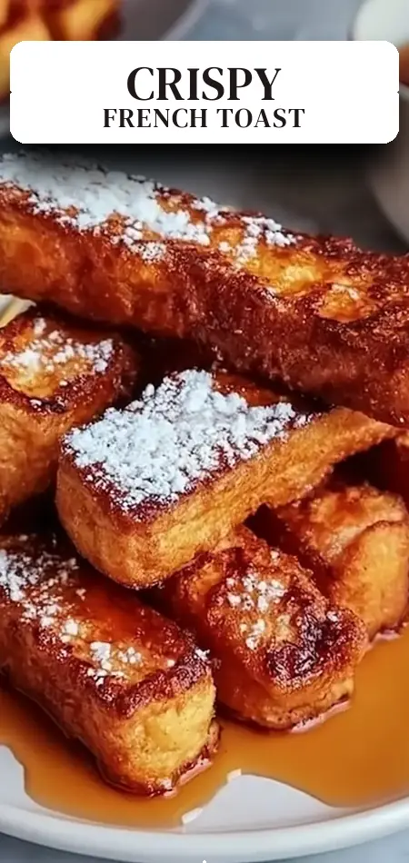 Pinterest pin (Design 2) for Crispy Air Fryer French Toast Sticks