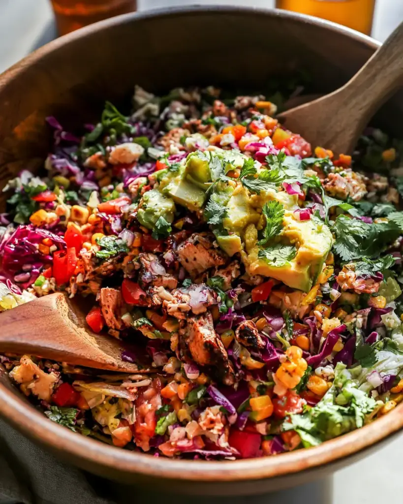 A delicious plate of Chipotle Chicken Chopped Salad
