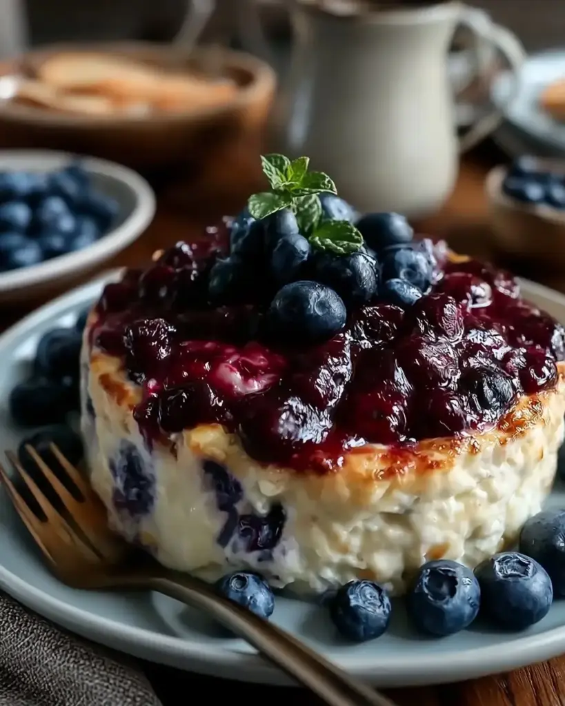 A delicious plate of Creamy Blueberry Cottage Cheese Breakfast Recipe with 22g Protein Easy Healthy Morning Fuel