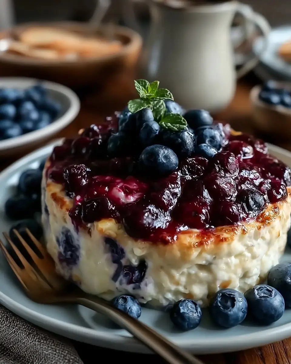 A delicious plate of Creamy Blueberry Cottage Cheese Breakfast Recipe with 22g Protein Easy Healthy Morning Fuel