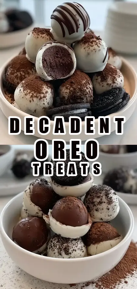 Pinterest pin (Design 1) for Oreo Balls (3 Ingredient No-Bake Dessert for Holidays & Parties)