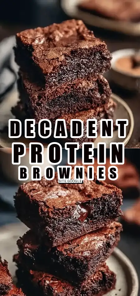 Pinterest pin (Design 1) for Protein Cottage Cheese Flourless Brownies
