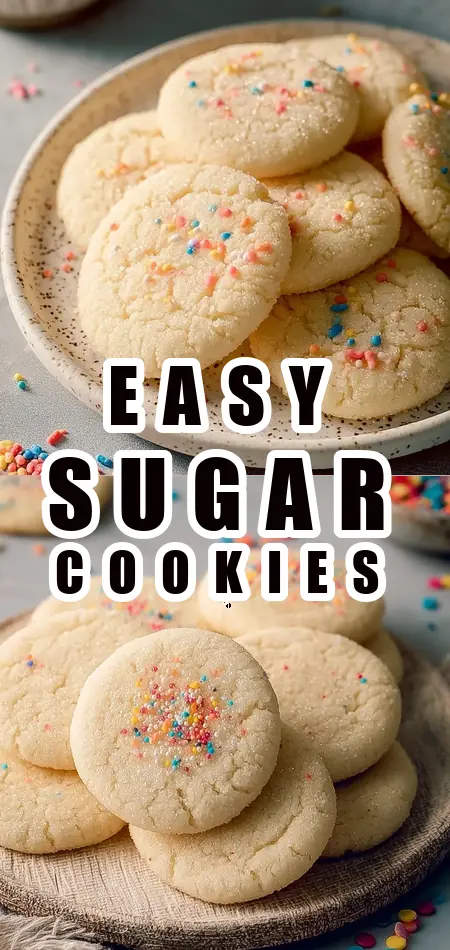 Pinterest pin (Design 1) for 3-Ingredient Easy Sugar Cookies