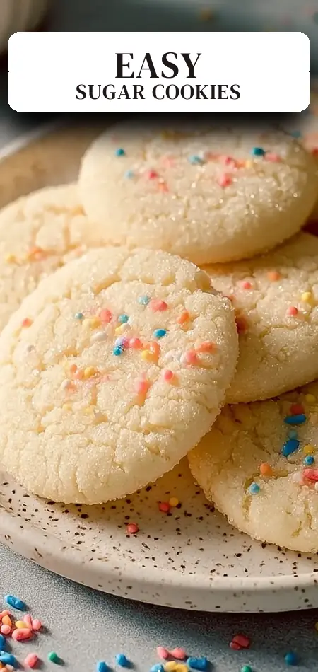 Pinterest pin (Design 2) for 3-Ingredient Easy Sugar Cookies