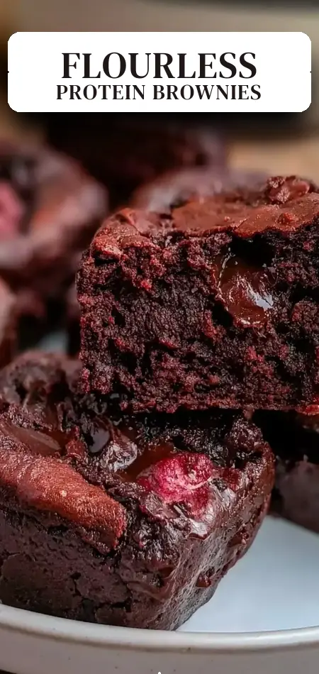 Pinterest pin (Design 2) for High Protein Brownie Bites Recipe 5 Ingredients Flourless Easy