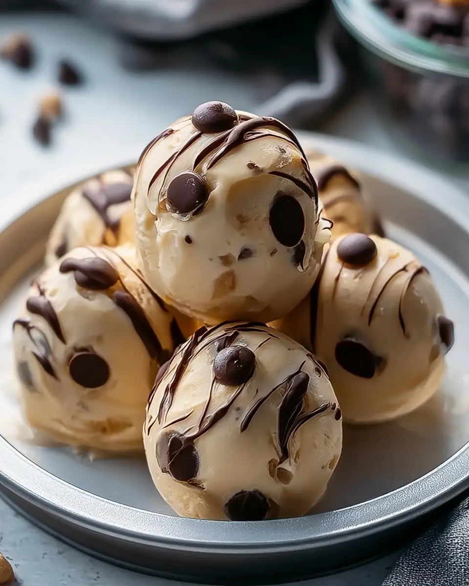 A delicious plate of Frozen Greek Yogurt Peanut Butter Bites