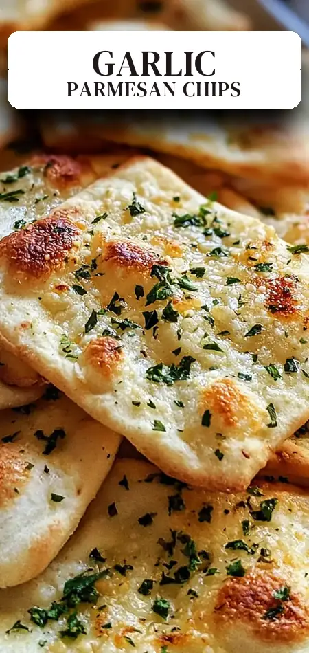Pinterest pin (Design 2) for Garlic-Parm Air-Fryer Flatbread Chips
