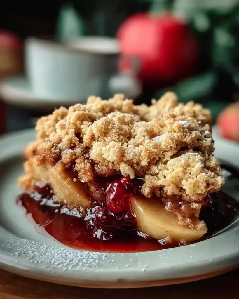 A delicious plate of High-Protein Apple Crumble