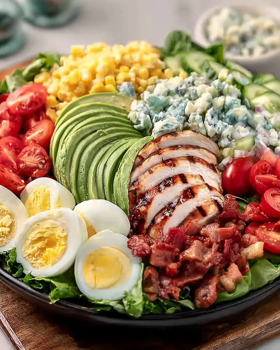 A delicious plate of High Protein Chick Fil A Cobb Salad - FlirtyFood