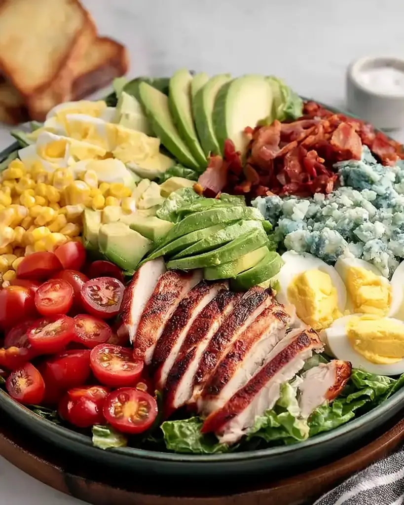 A delicious plate of High Protein Chick Fil A Cobb Salad - FlirtyFood