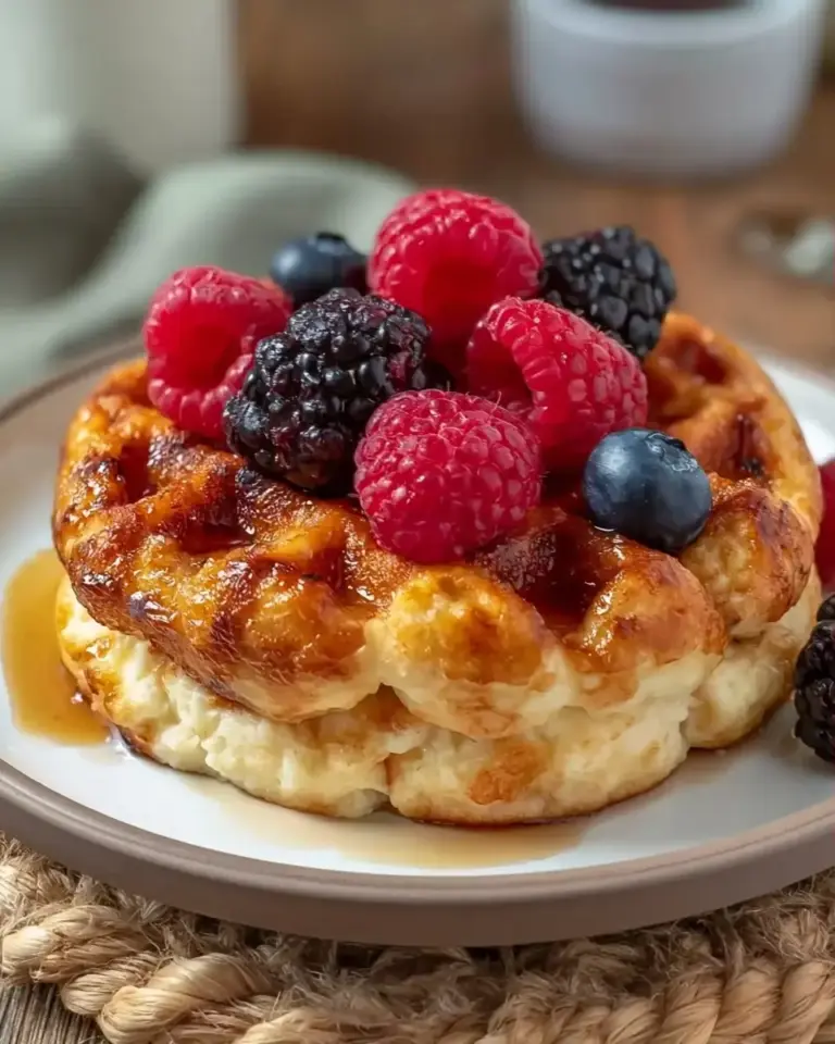 A delicious plate of High Protein Cottage Cheese Waffles Recipe Easy Healthy Snack Idea