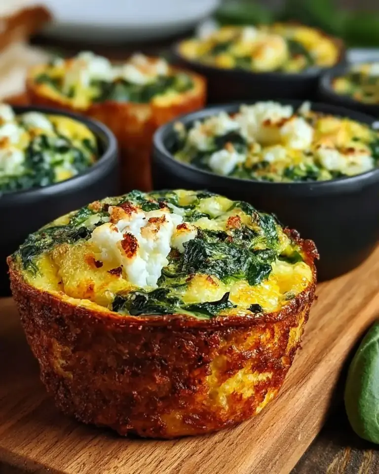 A delicious plate of High Protein Spinach Feta Egg Muffins