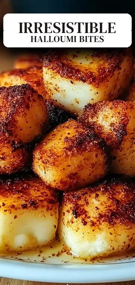 Pinterest pin (Design 2) for Crispy Air Fryer Halloumi Cheese Bites You Can't Resist