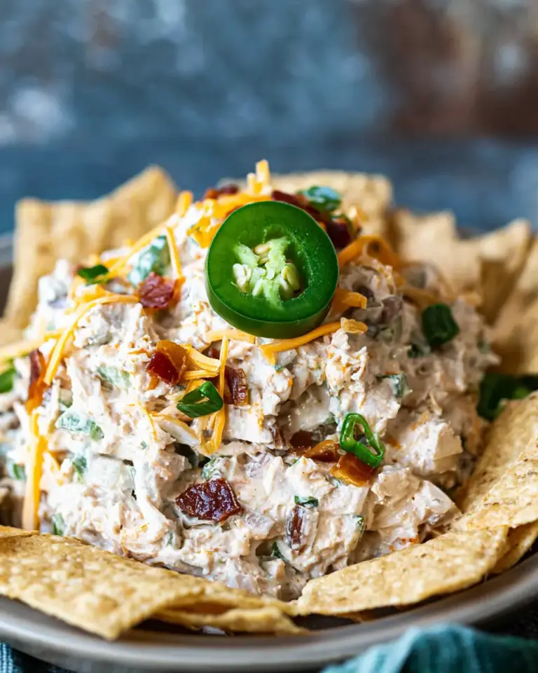 A delicious plate of Jalapeno Popper Keto Chicken Salad Recipe