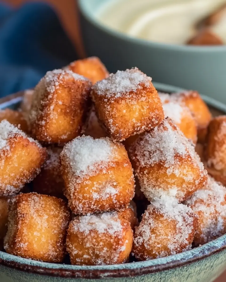 A delicious plate of Light & Crunchy Angel Cake Churro Bites Recipe You’ll Love