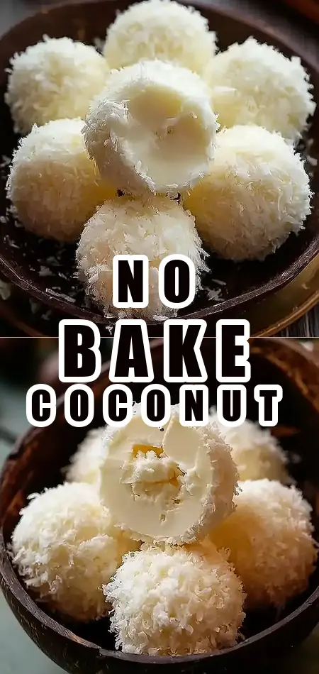 Pinterest pin (Design 1) for Easy Coconut Cream Balls – No-Bake Delicious Treats