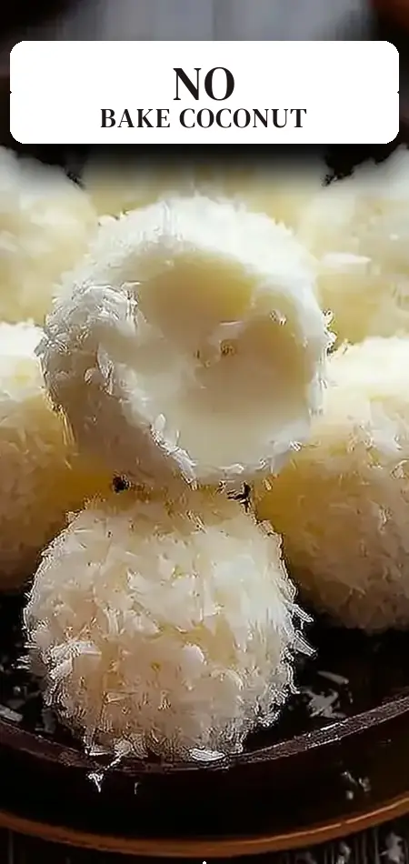 Pinterest pin (Design 2) for Easy Coconut Cream Balls – No-Bake Delicious Treats