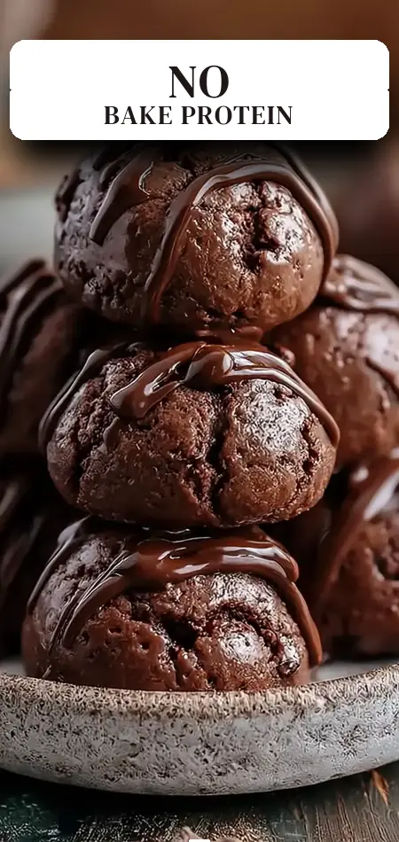 Pinterest pin (Design 2) for Ultimate No-Bake Cottage Cheese Brownie Batter Protein Bites