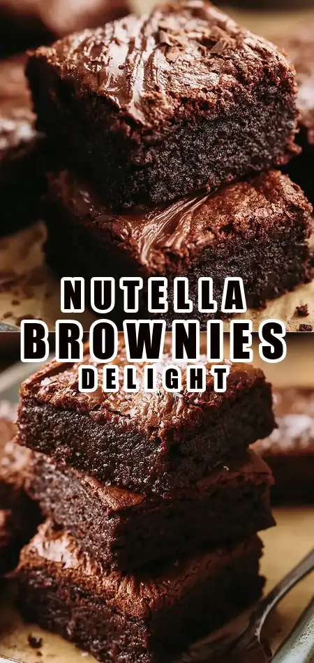 Pinterest pin (Design 1) for 3-Ingredient Nutella Brownies