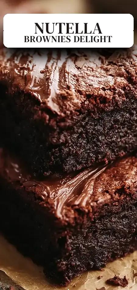 Pinterest pin (Design 2) for 3-Ingredient Nutella Brownies