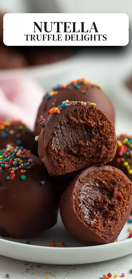 Pinterest pin (Design 2) for 3 ingredient Nutella Truffles
