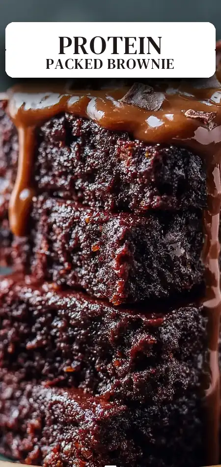 Pinterest pin (Design 2) for easy protein brownies recipe