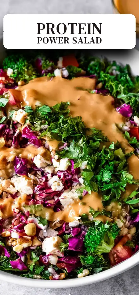 Pinterest pin (Design 2) for High-Protein Meal-Prep Salad