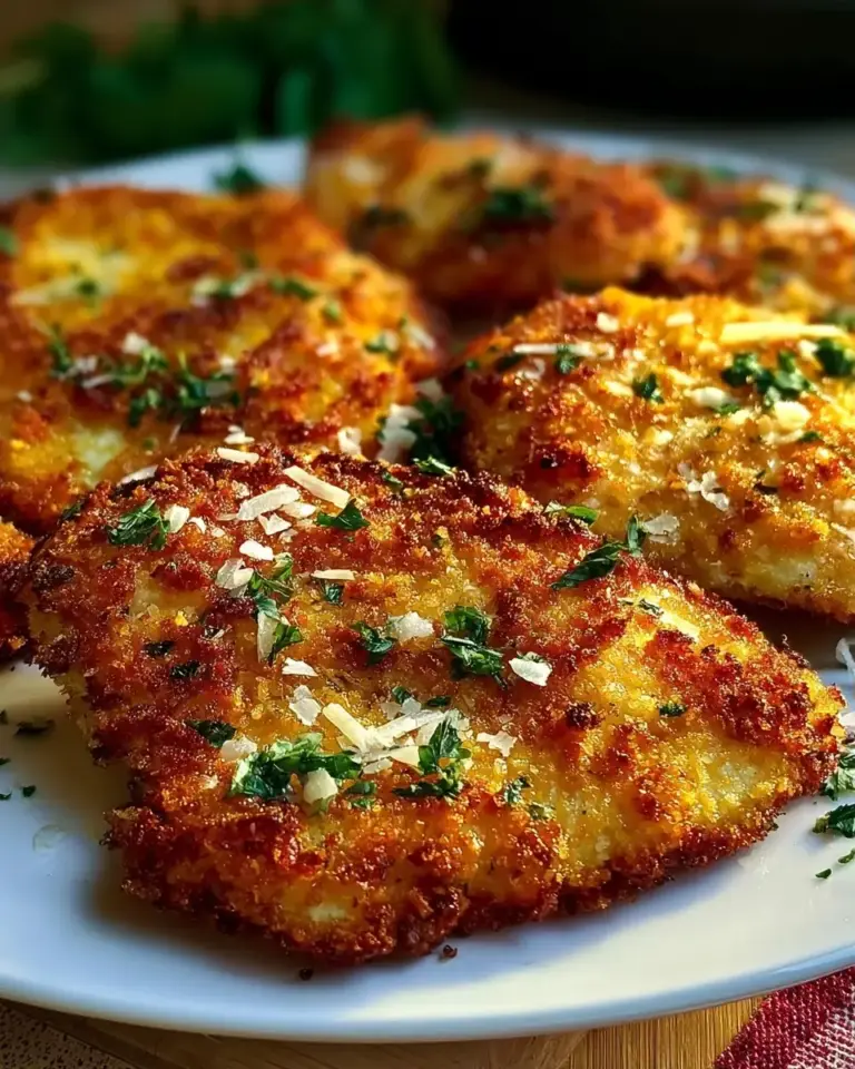 A delicious plate of Quick Crispy Air Fryer Parmesan Crusted Chicken