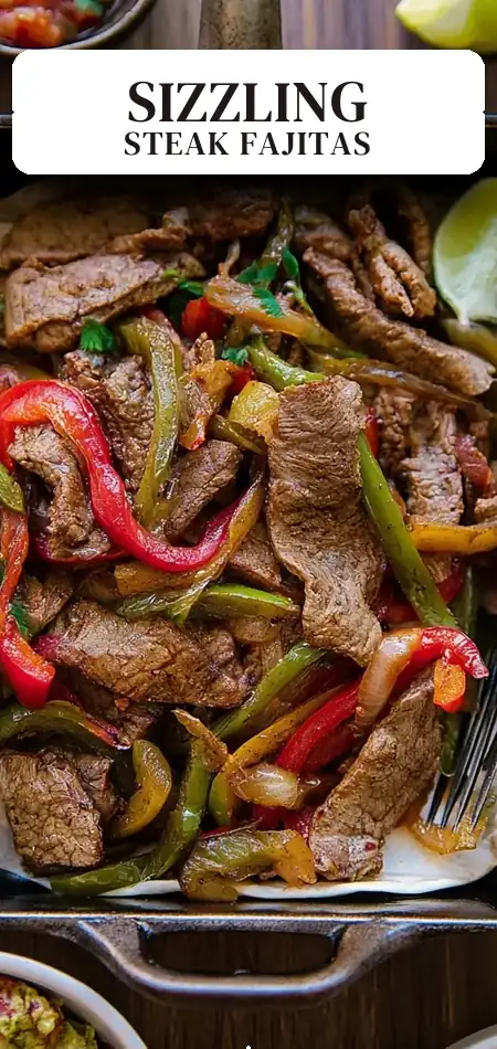 Pinterest pin (Design 2) for Air Fryer Steak Fajitas