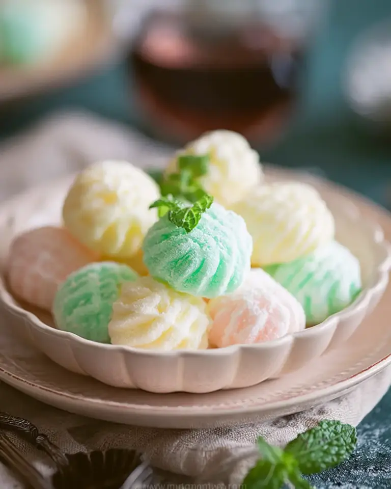 A delicious plate of Simple Cream Cheese Mints Recipe